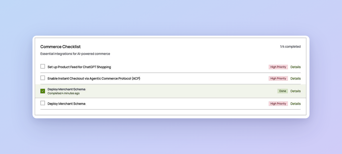 Agentic Commerce / Commerce Integrations